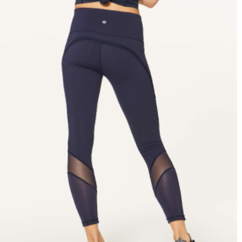 lululemon Fresh in Mesh Navy Leggings 7/8 Length